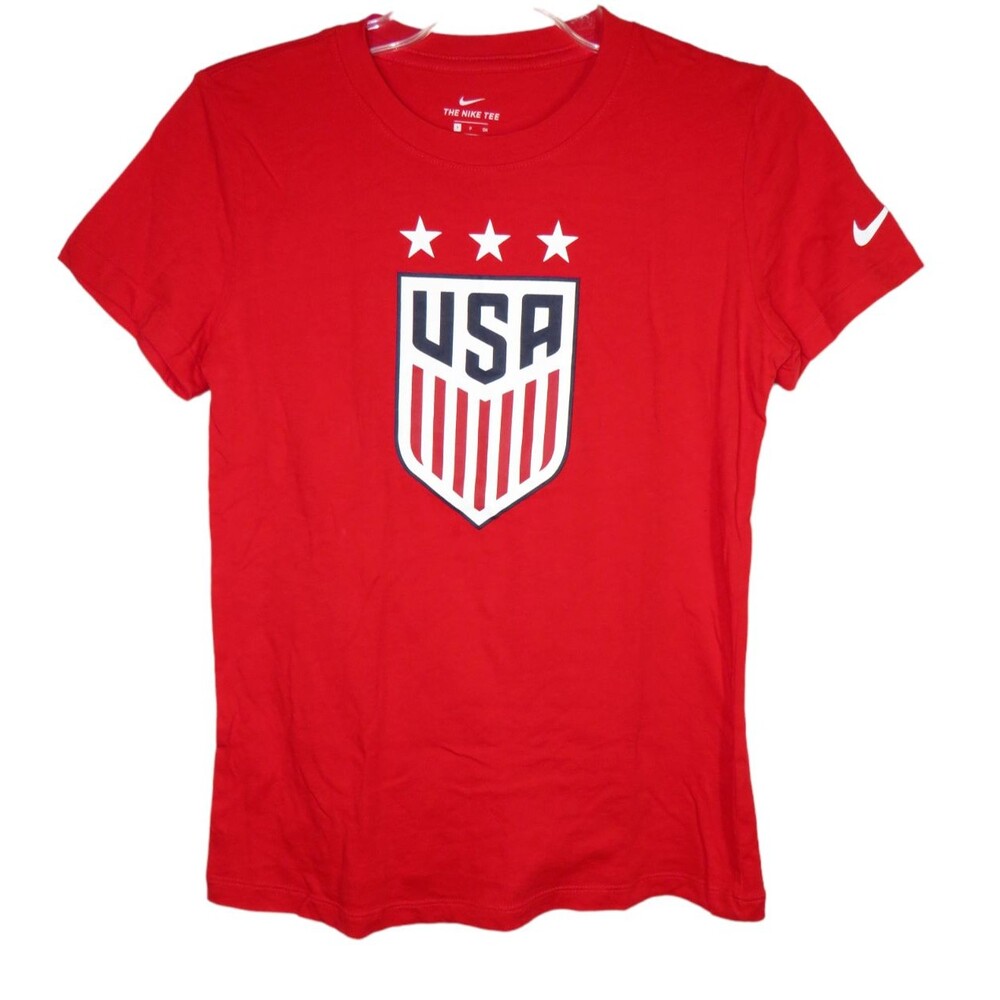 Nike Women's USA Soccer 3 Star Small Red Cotton Tee Size Small